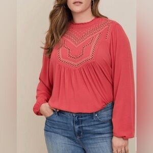 P2P25💜TORRID 2 Coral Embroidered Women's Top